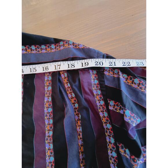 Luchiano Visconti Shirt Men's L Striped Long Sleeve Flip Cuff Multicolor Cotton - Picture 9 of 14